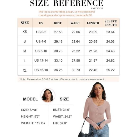 Long Sleeve V-Neck  Shirt - Slim Fit Ribbed Knit Button Top - Picture 7 of 7